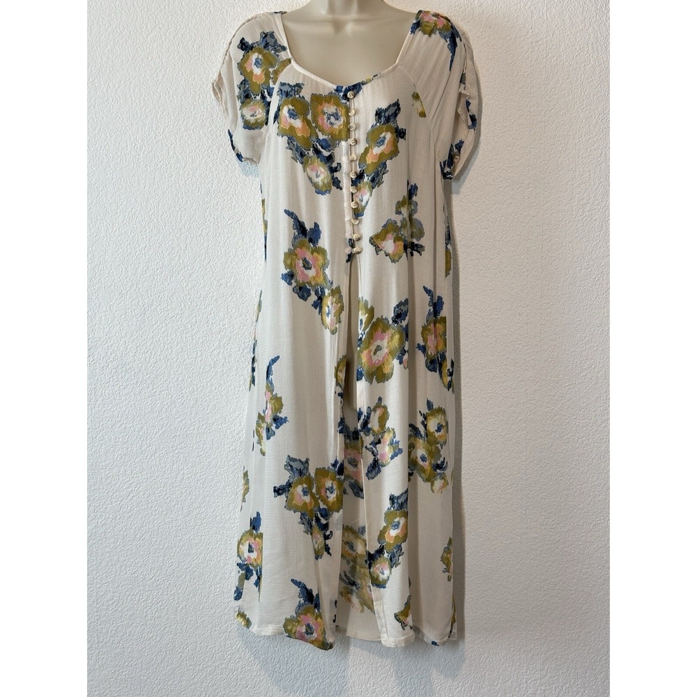 Ban Jara Duster‎ Long Floral Festival Hippie Boho Long Cardigan Topper 1/2 Open